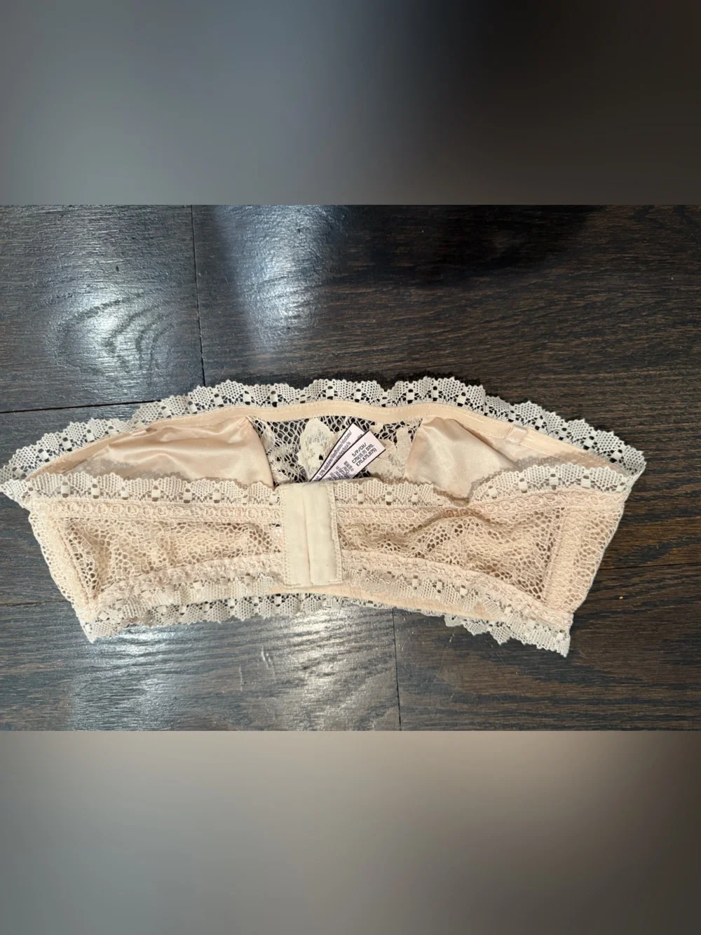 Victoria's Secret Lace Bandeau Bralette in Light Beige NEW tags removed